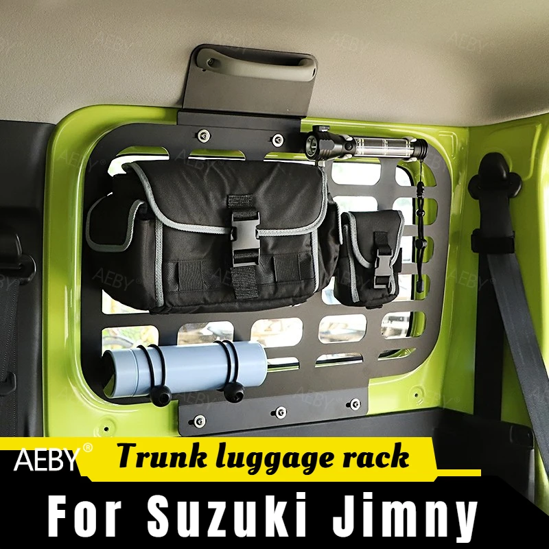 Para Suzuki Jimny 2019, rack de aventura reforçado, prateleira de alumínio para armazenamento no porta-malas, rack de bagagem traseiro, rack de armazenamento no porta-malas.