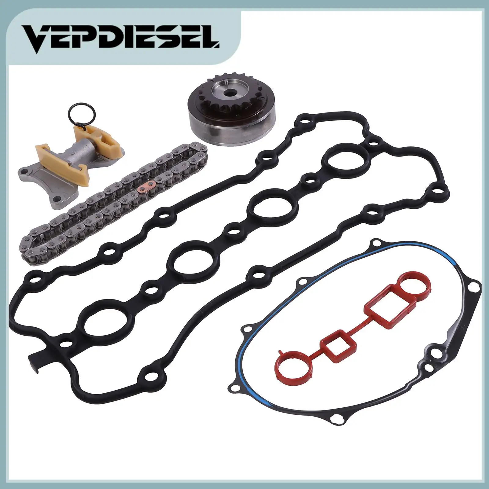 

Timing Chain Kit w/ VVT Gear for 2005-2010 Audi A3 A4 TT VW Eos GTI Jetta Passat L4 2.0 OE# 06F109217A 06D109229B 06D103121B