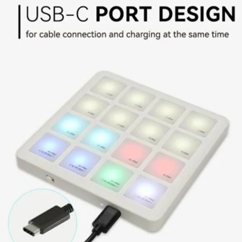 SMC-PAD Pocket MIDI Controller Velocity Sensitive Pads Aftertouch Data Sync for Electronic Music Beat Making Studio Work