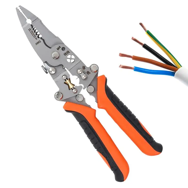 Professional Wire Stripper 12 In 1 Wire Stripper And Crimping Tool Non-slip Handle Multifuntional Electrician Pliers For