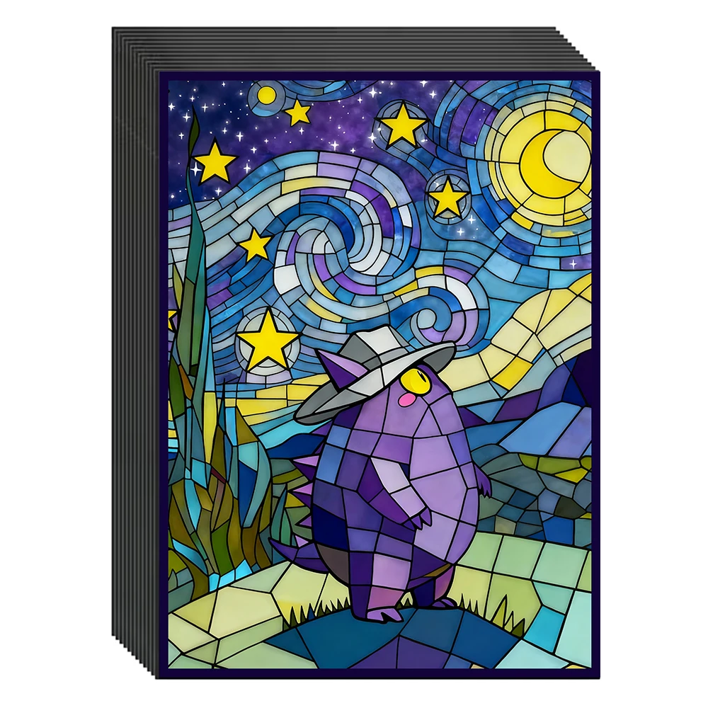 

60 шт., 66x91 мм, стеклянная фольга, Ван Гог, художественный стиль/Gengar, аниме, рукава для карт для PTCG/колесный/защитная пленка для открыток