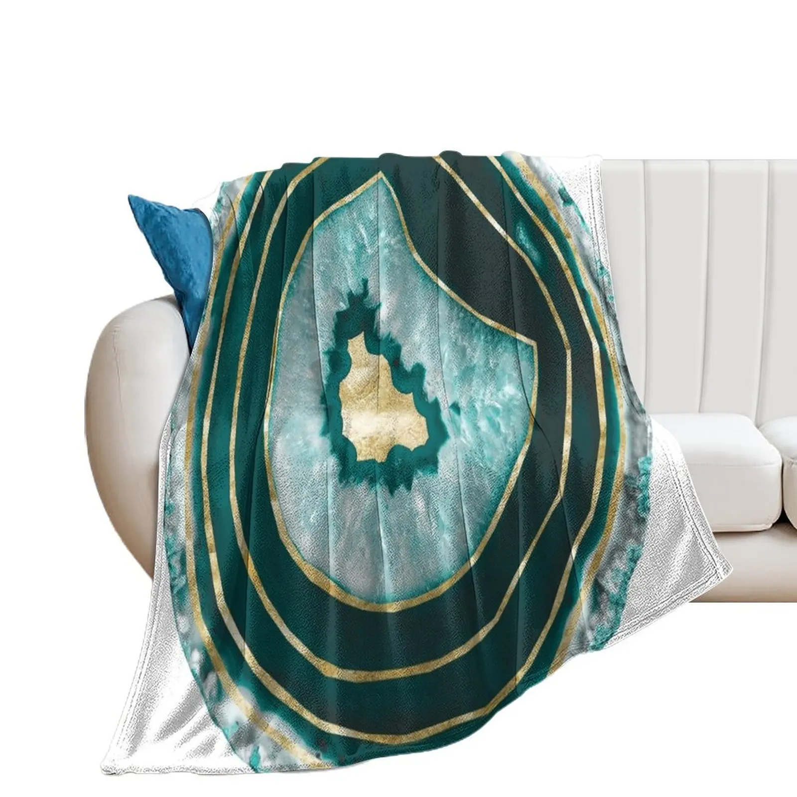 

Moon Stone Agate Gold Foil Glam #1 #gem #decor #art Throw Blanket Luxury Throw cosplay anime Furrys Blankets