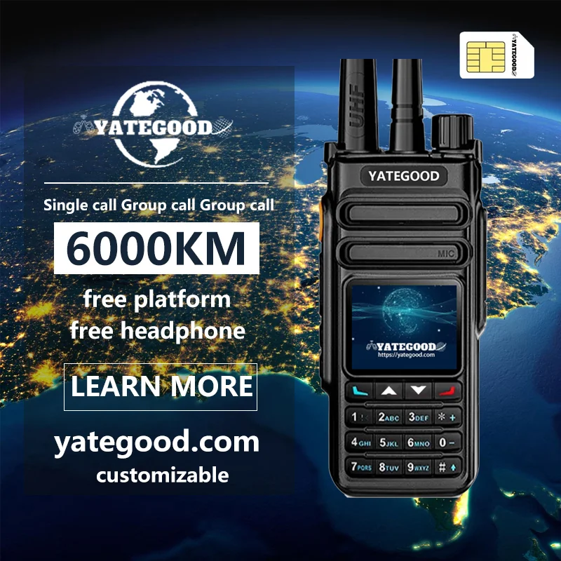 

YATEGOOD GM7 GPS 5000KM zello walkie talkie long range global ptt 4G poc radio100km