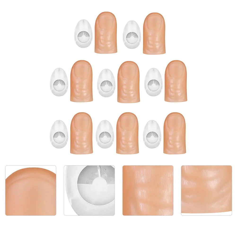 

15 Sets Glowing Finger Cover Fake Thumb Tips Shine Lamp LED Halloween Light Vinyl Lights Trick Props Travel