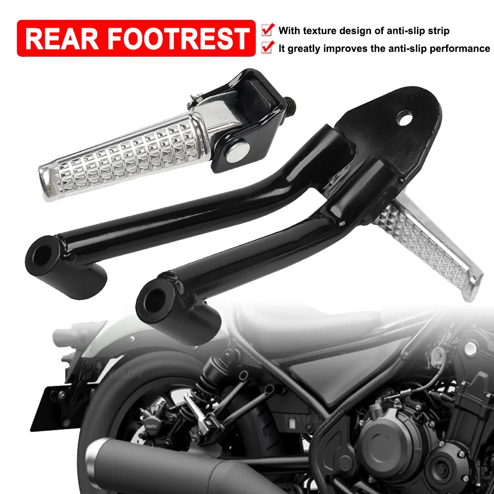 

Motorcycle Rear Passenger Foot Rest Pegs For Honda Rebel CMX300 CMX500 CMX 300 500 2017-2023 2024 Footrests Footpeg Pedals Kit