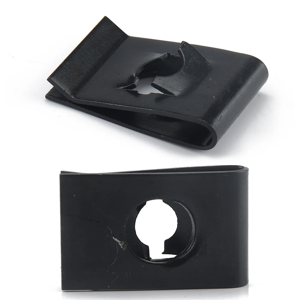 

120pcs Spire Clip Manganese Steel Fasteners Black For Panel Bumper Wiring Fixing Motorcycle U Nut U Clips Nut