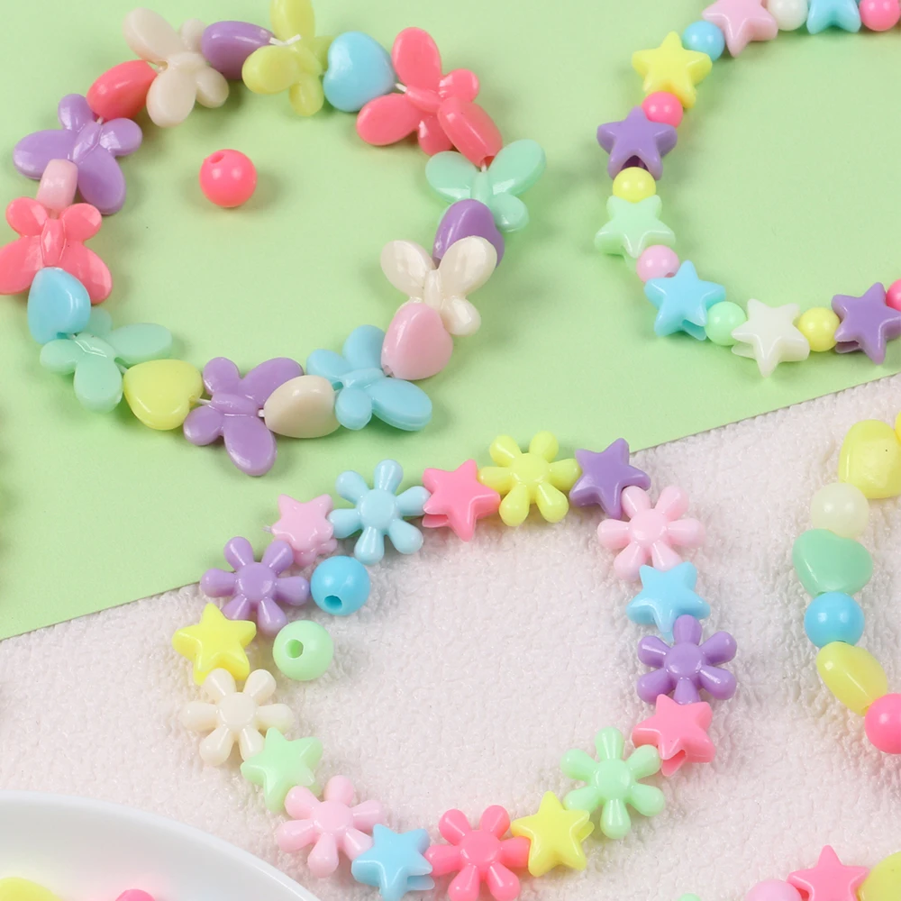 5/10/20Pcs Multicolor Random Bracelets DIY Beaded Bracelets Jewelry for Kids Birthday Party Favor Christmas Children Gifts view 2