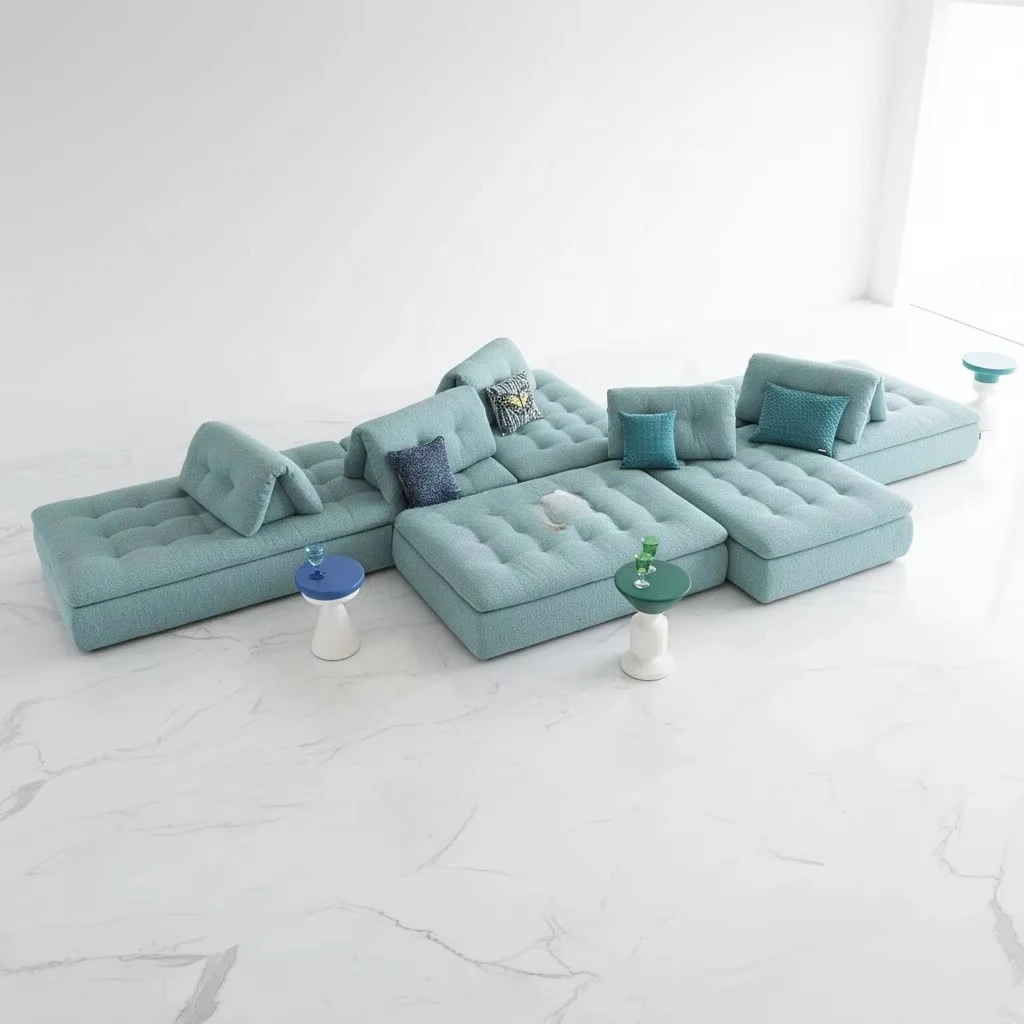 zj-Premium Customized Design Sectional Fabric Sofa for Home Villa Use#