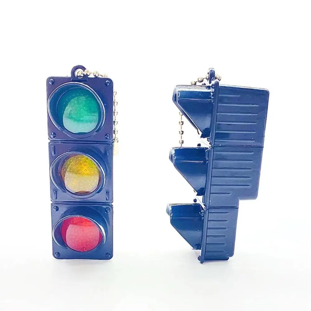 Plastic Traffic Light Key Chain Glowing Charms Car Keychains Signal Light Pendant Jewelry Accessories Bag Pendant 3D Key Ring