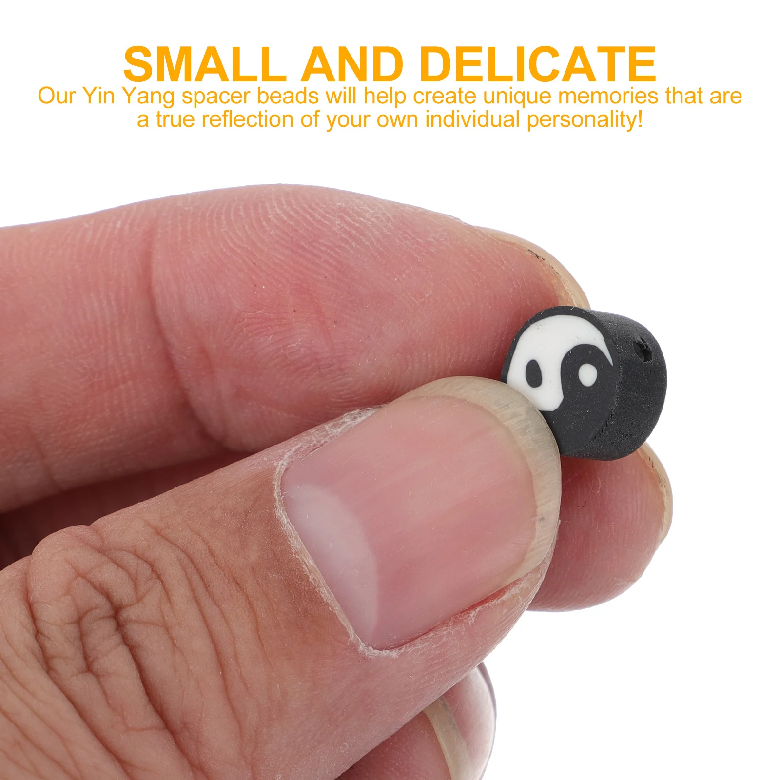 

100Pcs Tai Chi Yin Yang Loose Spacer Beads Charms for DIY Jewelry Making Crafting Bracelet Necklace Accessories