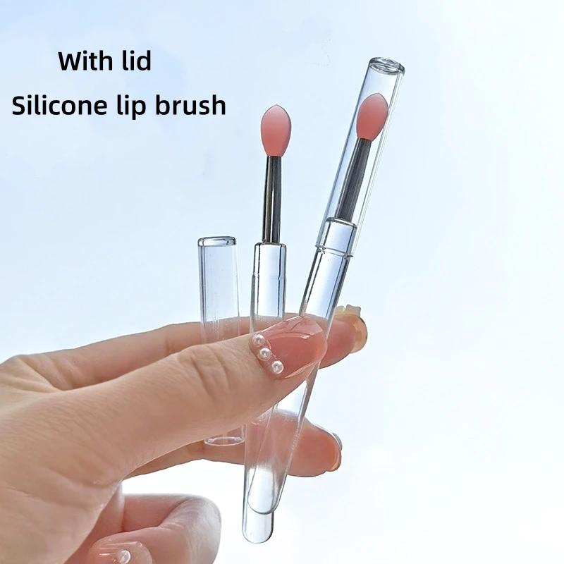 1/3/5PCS Portable Silicone Lip Brush With Cover Soft Multifunctional Lip Balm Applicator Lipstick Lipgloss Makeup Brushes