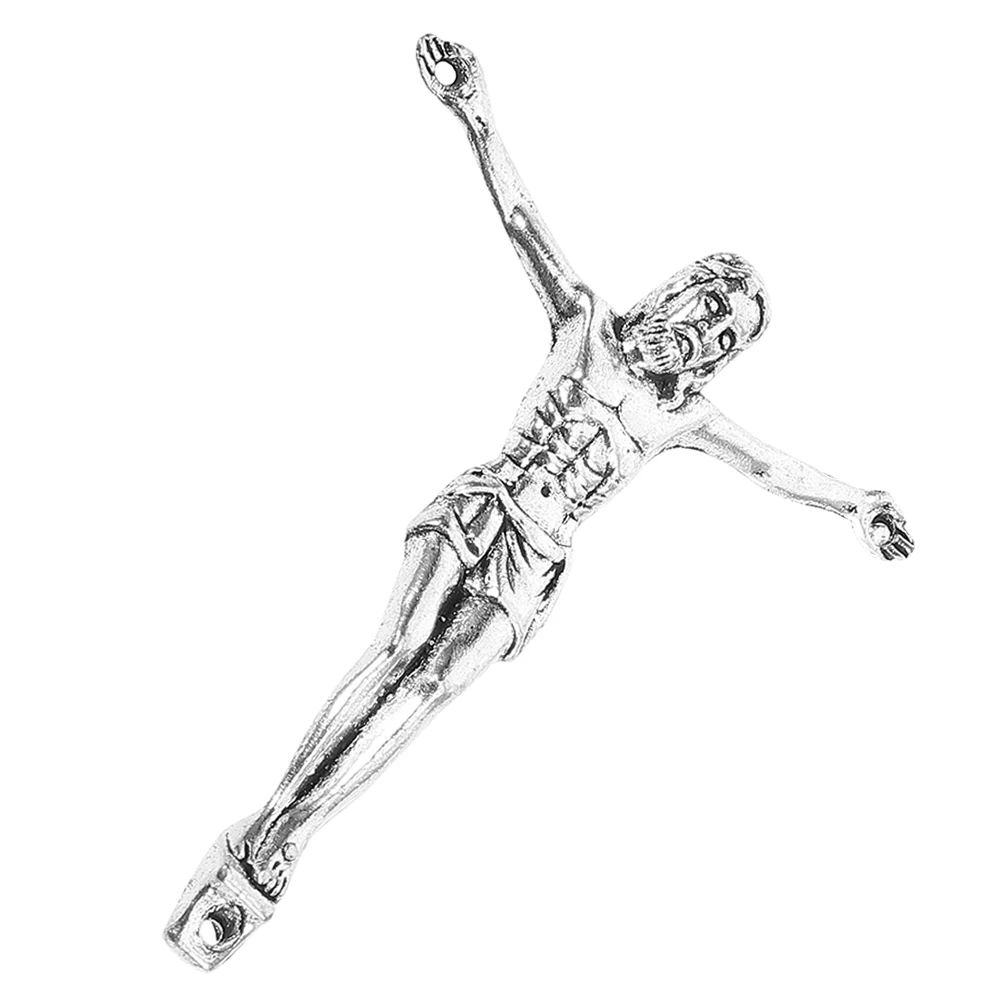 

Solid 54mm Retro Silver Classic Cross Accessories for Men Crucifix Pendant Charm Religious Jewelry Metal Ornament