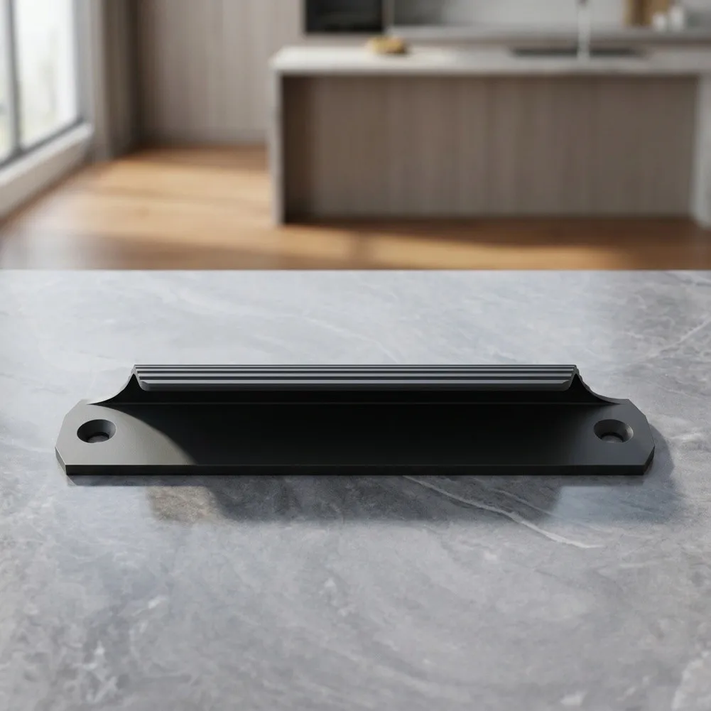 Black Aluminum Sliding Door Pull Handles 120mm Long 20mm Wide 100mm Hole Spacing 10pcs Lightweight for Glass Doors