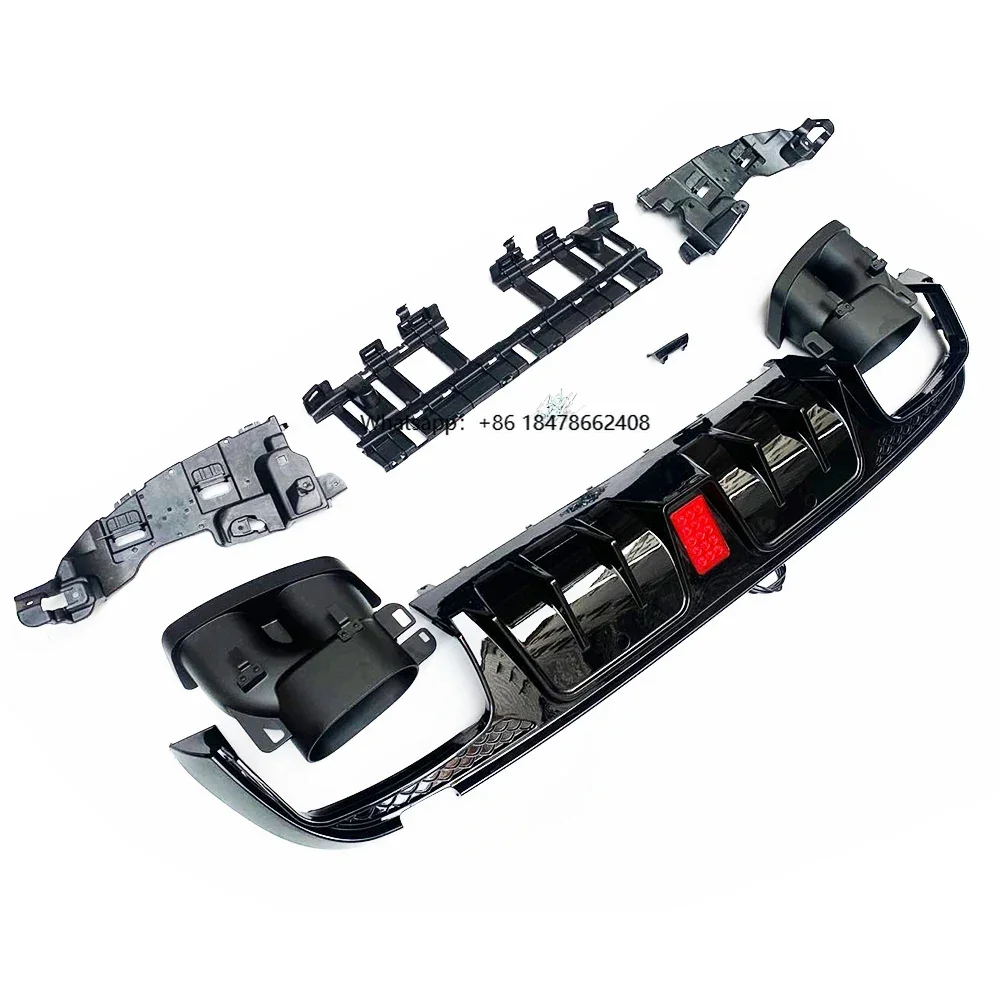 

ABS Rear Bumper Diffuser with Exhaust Tips for W205 Sedan S205 Wagon C180 C200 C300 C400 C450 C43 C63 C63s 15 - 22