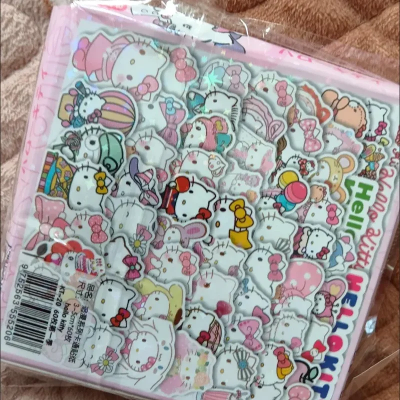 8 Style Kawaii Sanrio Hello Kitty Stickers Anime Ins Gift Box Pattern Sealing Stickers Cinnamoroll Decoration Stationery Sticker