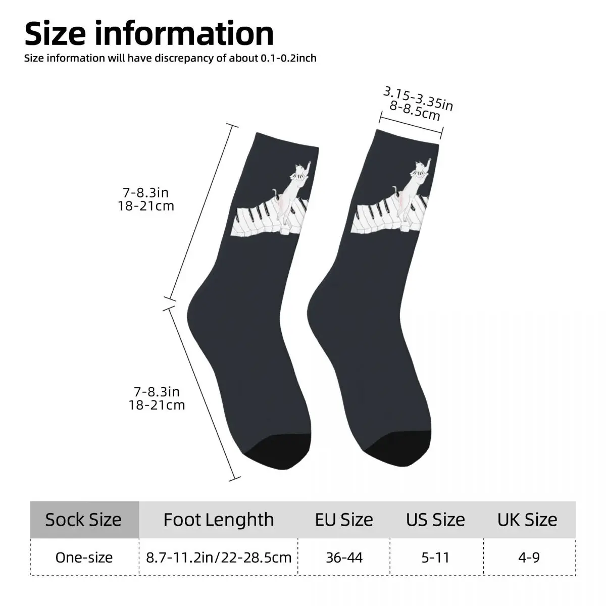 Piano Stockings Women Men dancing cats Socks Comfortable Casual Socks Autumn Running Anti Skid Custom Socks Birthday Present