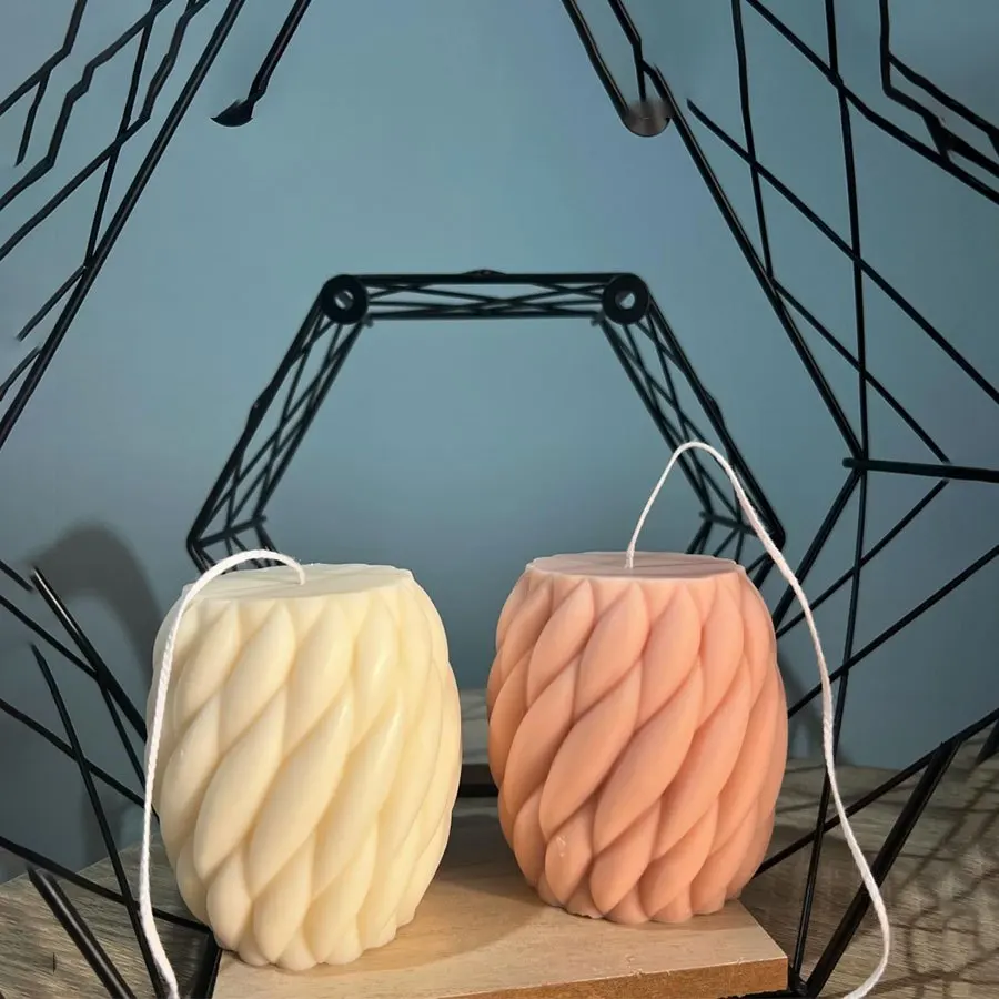 Resin silicone mold, twisted rope-shaped elliptical cylindrical silicone DIY mold, desktop decoration display mold