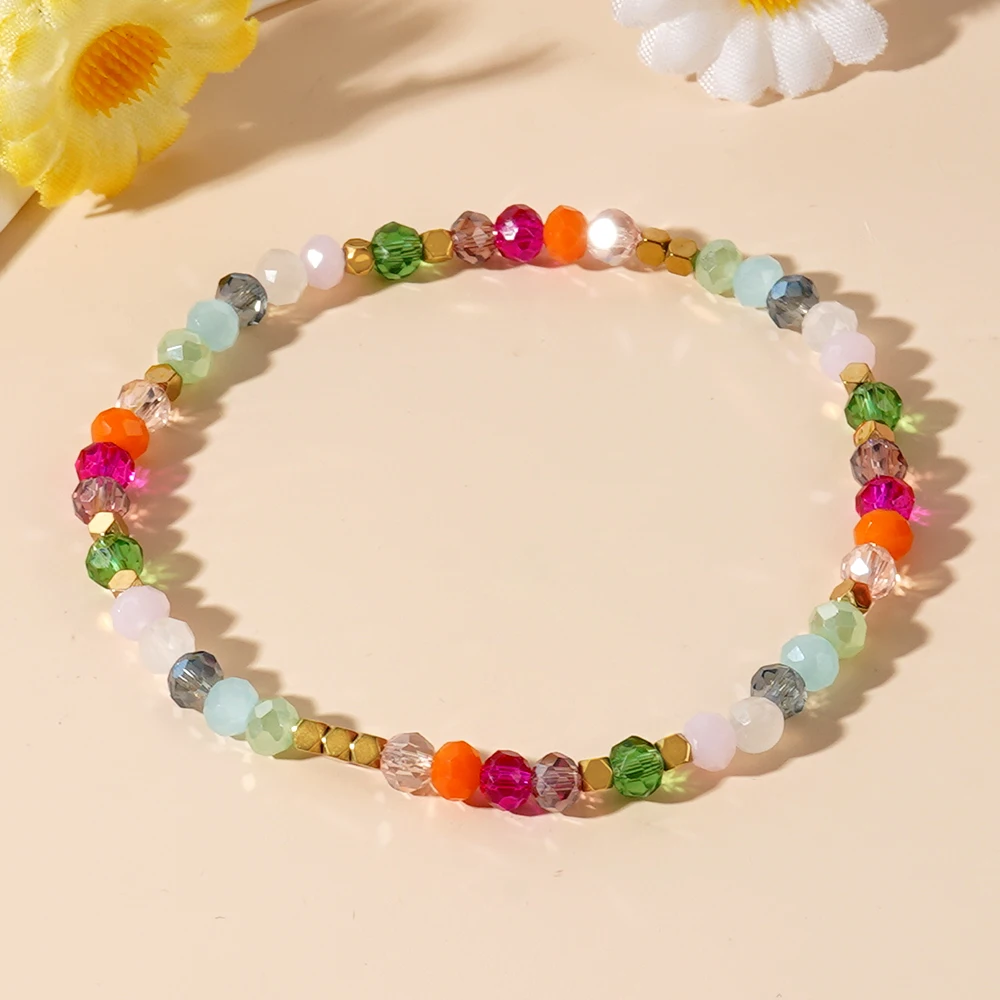 1pc Delicate Crystal Bead Style Boho Healing Women Beaded Bracelets  Best Gifts for Her Summer Trendy