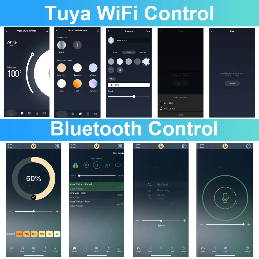 Wifi Bluetooth pasek COB LED przełącznik 23key ściemniacz z pilotem przełącznik zestaw zasilający 220V 288 LEDs elastyczne oświetlenie liniowe