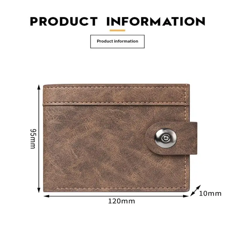 PU-Leder Herren-Kurzbrieftasche, ultradünner Kreditkartenhalter, Multikartenetui, Geldbörse, Business, tragbar, faltbar, Jugendmode-Geldbörse – Detail 7