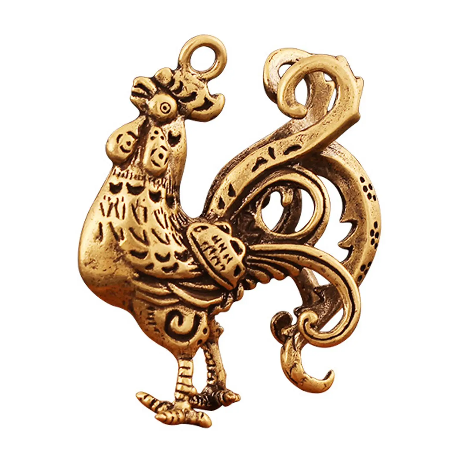 Rooster Pendant Ornament DIY Decorative Attachments Collection Key Chain Figurine for Auto Bookshelf Centerpiece Office Home