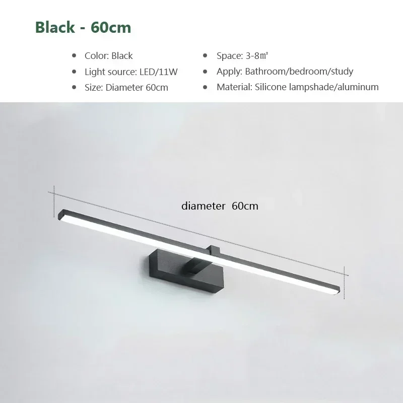 DAMIASMIL LED-Wandleuchte, moderne Vanty-Lampe, Wandleuchte für Badezimmer, Spiegel, Scheinwerfer, Innenbeleuchtung, Fixtur, Glanz, Make-up-Licht 8