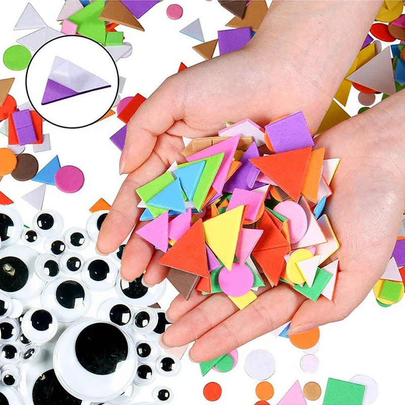 Handmade DIY Toys Sponge Patch Black & White Eyes Shape Color Cognition Geometry Triangle Square Circle Children Craft Toy TMZ