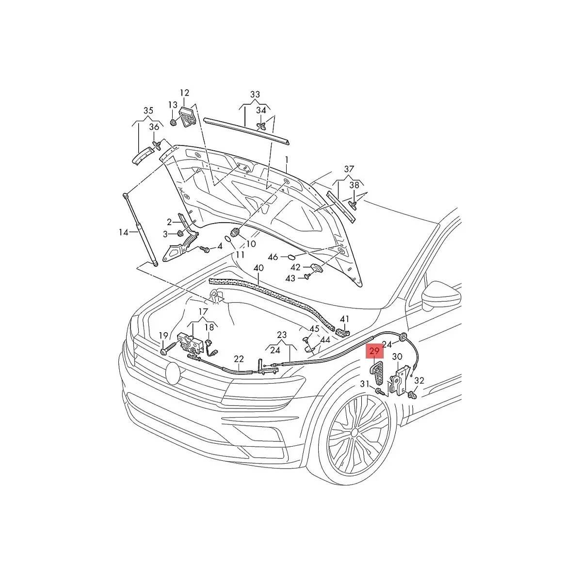 Voor Vw Golf 7 Passat B8 Polo Jetta Skoda Octavia Uitstekende Snelle Kodiaq 6r1823533 517823633a 1Pc Motor Kap Ontgrendeling Handgreep Beugel