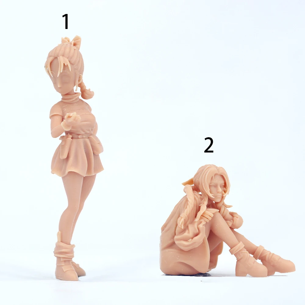 1/64 Figure Japanese Animation Characters Kid 1:43 1/35 Sitting Beauty Model Miniature Need To Be Colored By Yourself