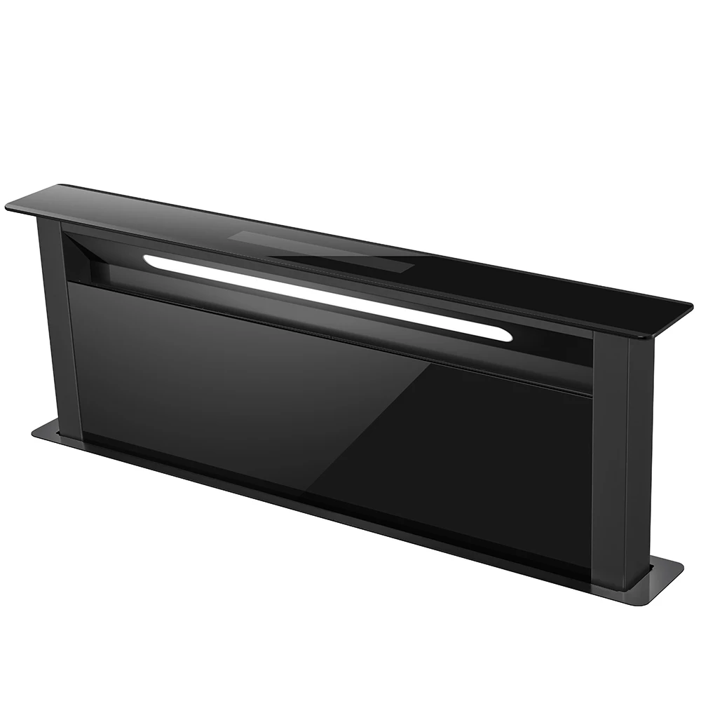 New latest glass and stainless steel downdraft kitchen range hood