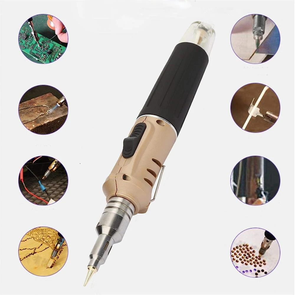 10-In-1 Gas Soldering Iron with CASE Set Multifunction HS-1115K Butane Lighter Spray Gun Set Portable Welding Equipment Tool