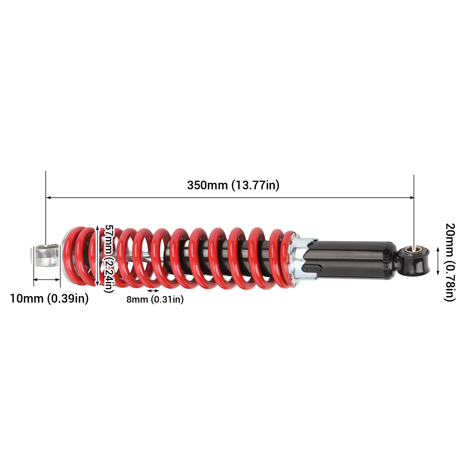 350mm Motorcycle Shock Absorber 8mm Spring High Performance Suspension Shock Absorber for 50cc To 150cc ATV Quad Scooters