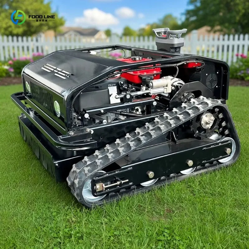 Customized Remote Control Crawler Robot Lawn Mower 800mm Cutting Width Agricultural Cordless Mowing MachineCustomized Agri
