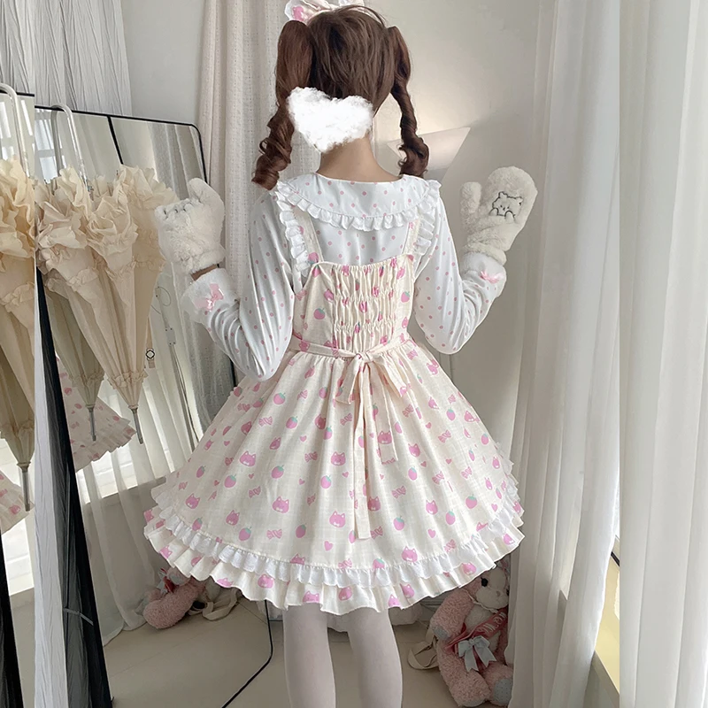 Set di mantello per abito Kawaii per ragazze morbide giapponesi Set di vestiti con cinturino Lolita per festa di compleanno per donna nuova ragazza autunno JSK