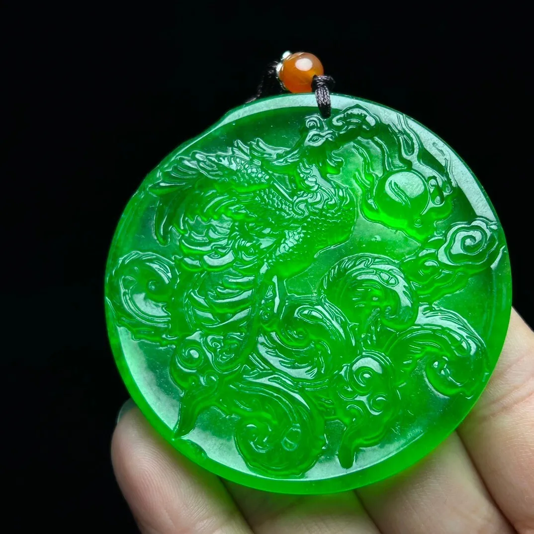 Real natural Ice Green Jade Jadeite amulet Pendant&Necklaces