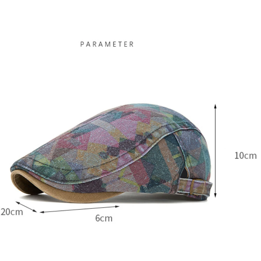 HT5060 Baskenmützen für Alle Jahreszeiten Herren Damen Vintage Künstler-Malermütze 100% Baumwolle Ivy Flat Cap Verstellbare Tarnfarben-Baskenmütze – Detail 4