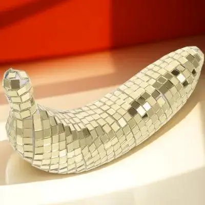 

Disco Banana Decoration Reflective Tabletop Ornament Party Disco Decor Banana Artware Fruit Ornaments