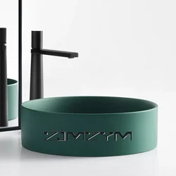 Nordic Round Wash Basin, Dark Green, Bathroom Sinks, Matte Ceramic, Single Wash Basin, Washbasins,Kitchen Washing Sink, раковина