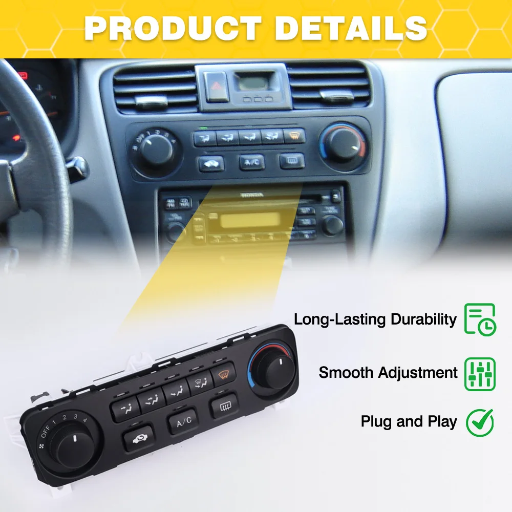 For Honda Accord 2001-2002 Car A/C Air Conditioning  Heater Climate Control Switch Panel Module 79600-S84-A21ZA