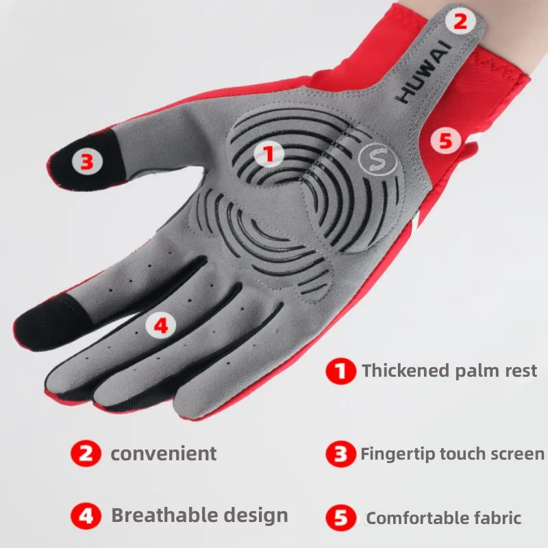 Guantes deportivos de Gel para hombre y mujer, manoplas largas de dedos completos y medio dedo para pantalla táctil, ciclismo de montaña y carretera