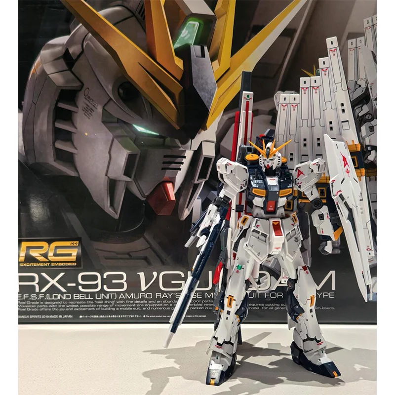 GAOGAO Nu Model RG 1/144 Rx-93 V Fighter Assembly Model Kit Plastic Skeleton Anime Action Figure Robot Plastic Figurine Toys