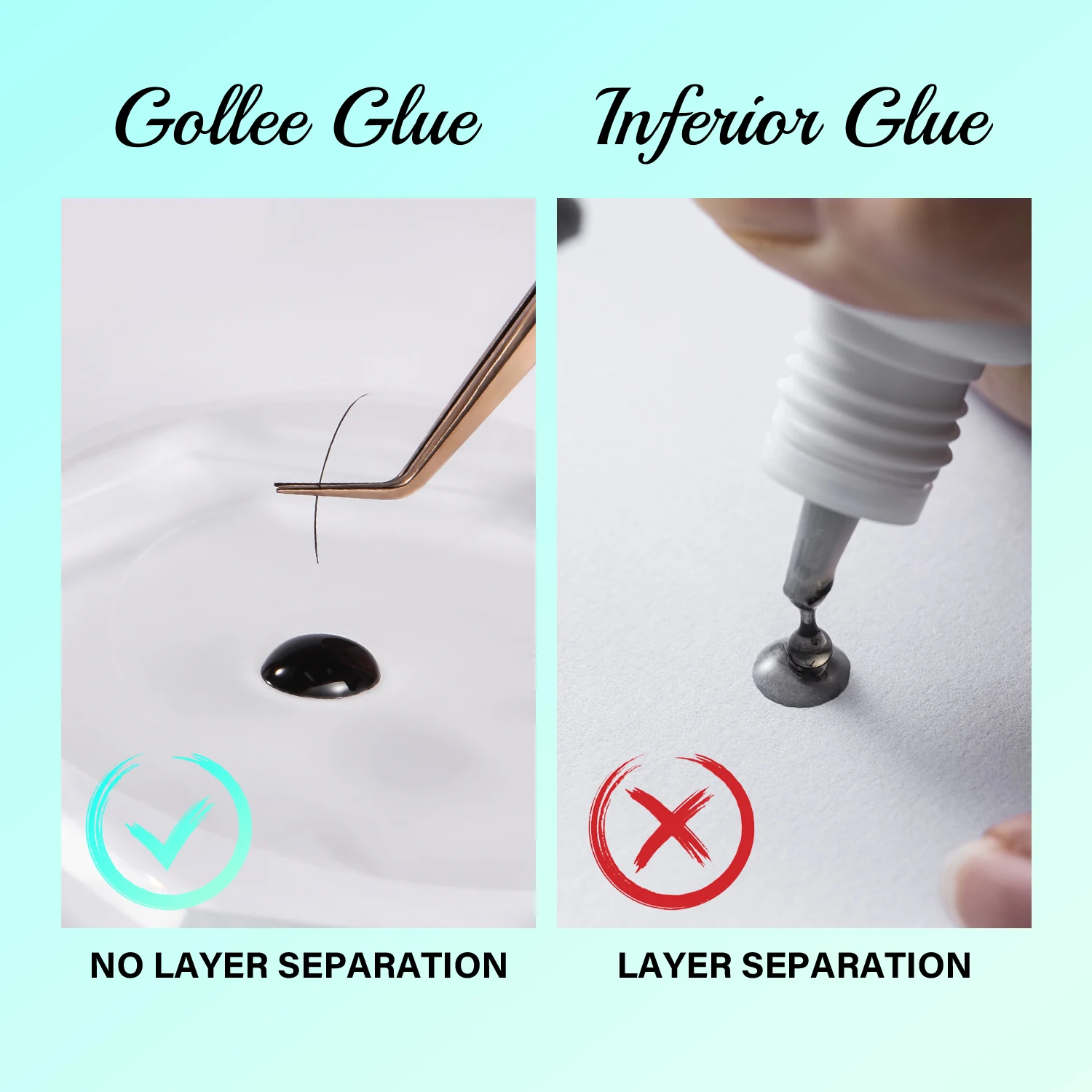 Gollee Hypoallergener Klebstoff für falsche Wimpern, 1 Sekunden, schnell trocknend, 8 Wochen Klebstoff, ölbeständig, schwarz, wasserfest