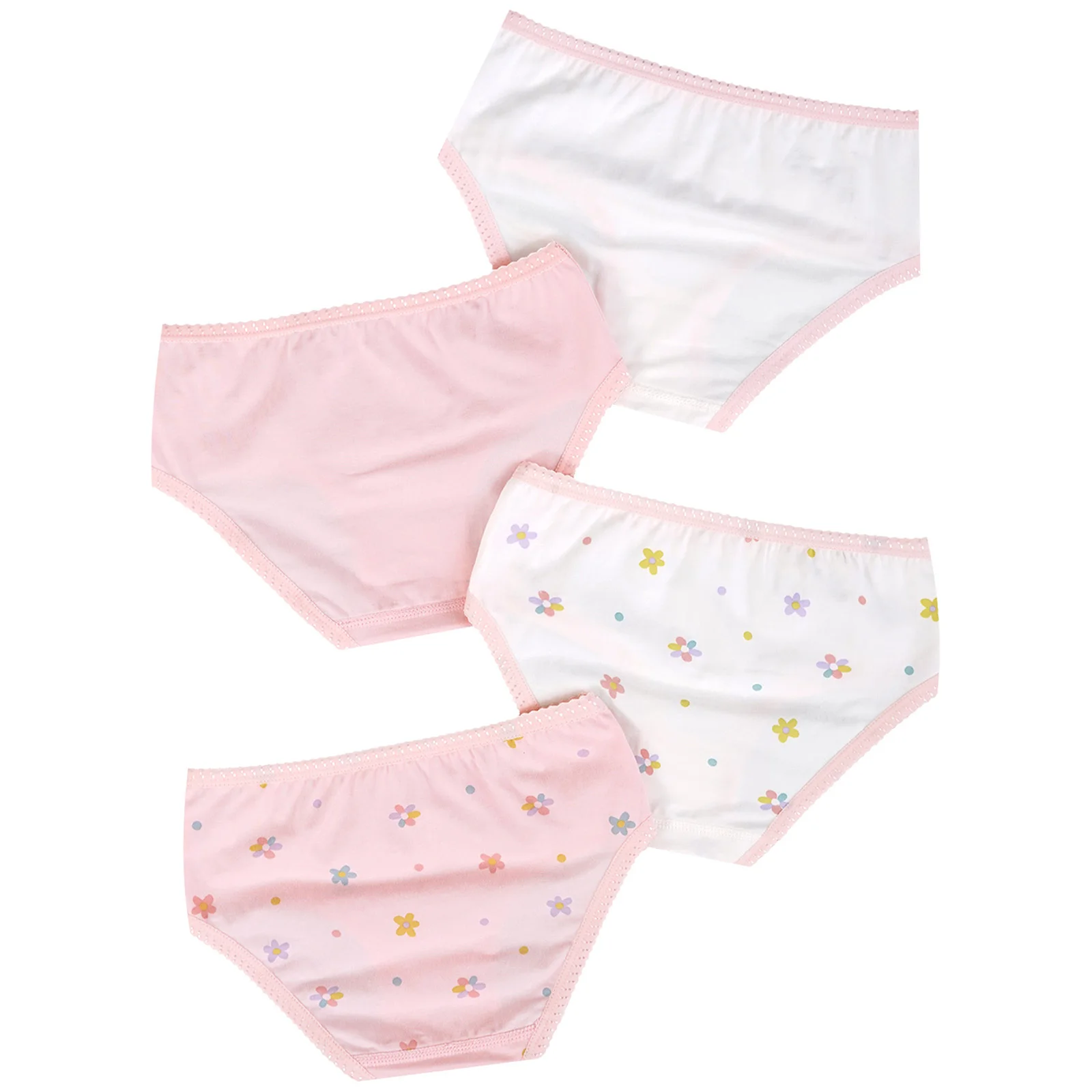 4Pcs/Set Girls Cute Bow Briefs Breathable Underpants Elastic Waistband Panties Underwear Toddler Undies Kids Panties