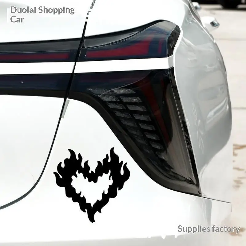 Flammenherz-Autoaufkleber mit wasserfester, sonnenbeständiger Beschichtung, perfekt für die Dekoration von Autofenstern, Laptops und Wänden – Detail 8