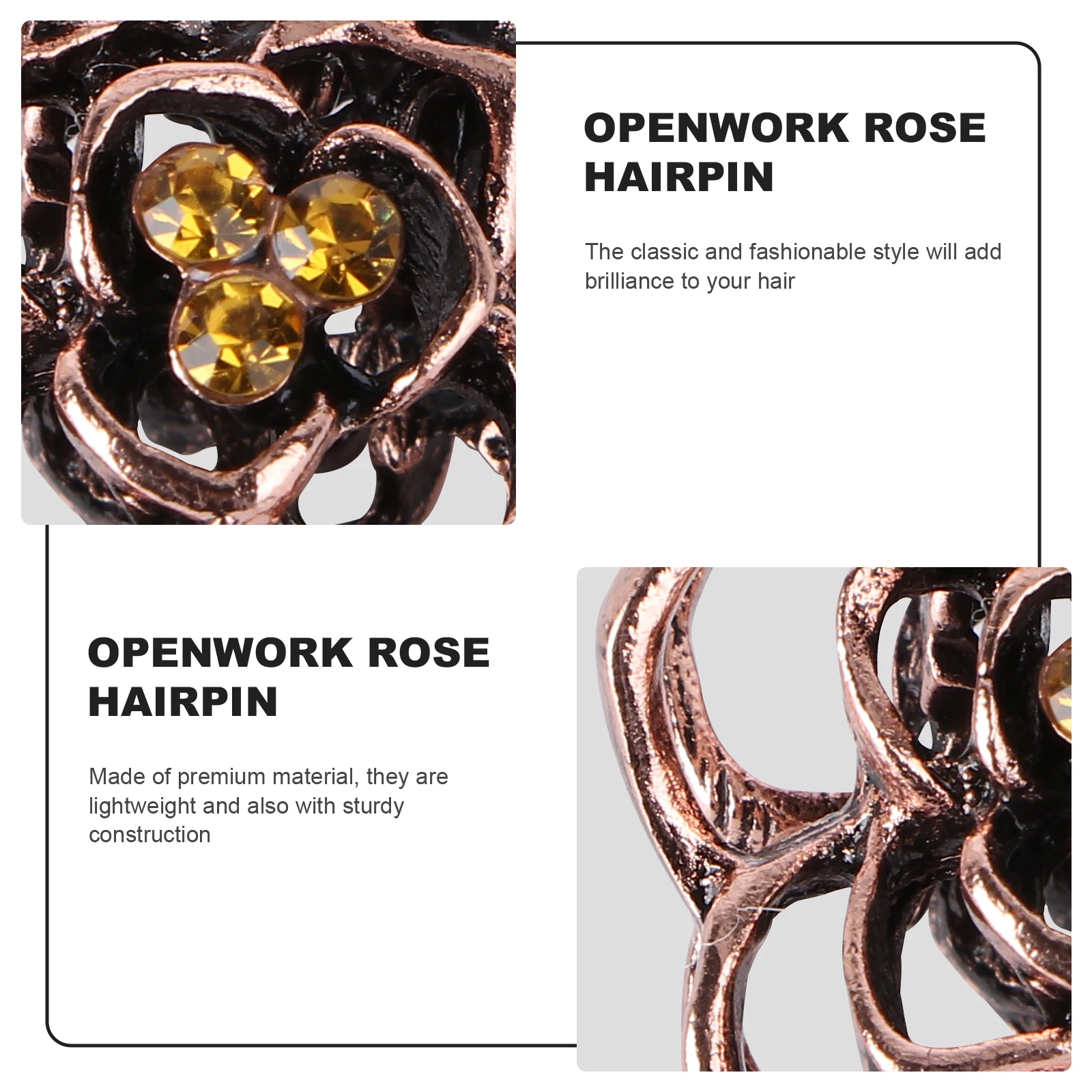 

12pcs Rose Clips Lightweight Durable Women Hair Accessories Sturdy Construction Alloy Claw Clip Hair Claw Clip