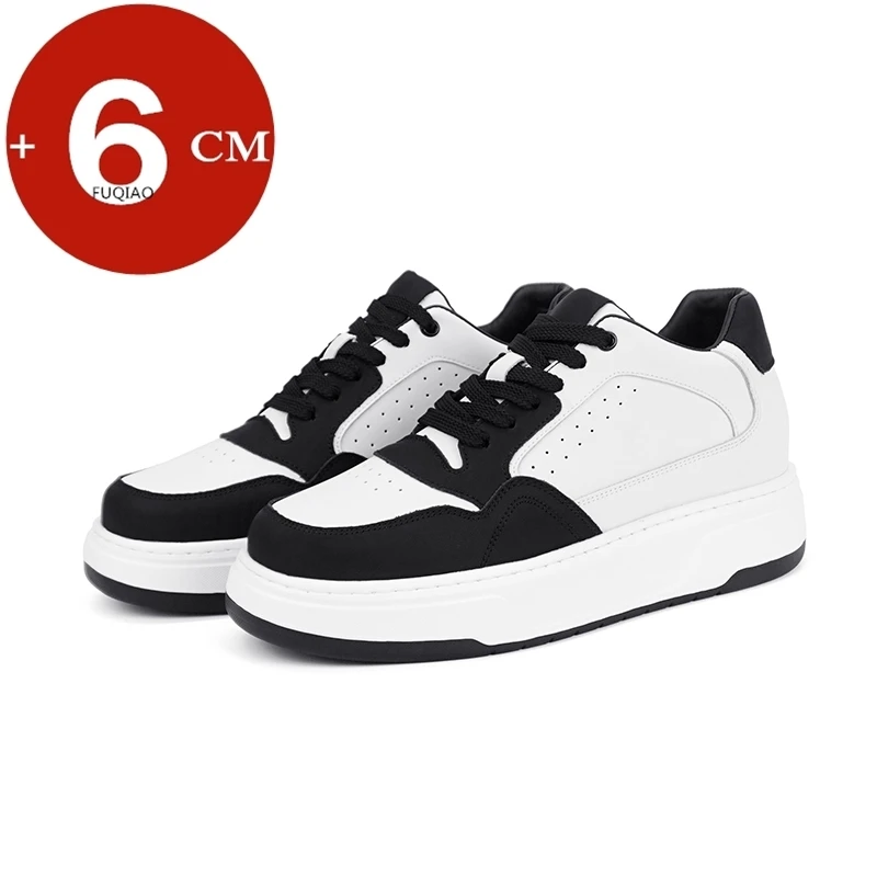 

Белые кроссовки унисекс из воловьей кожи, увеличивающие рост стельки, повседневная обувь с подъемом 6 см для мужчин и женщин, модная спортивная обувь для отдыха