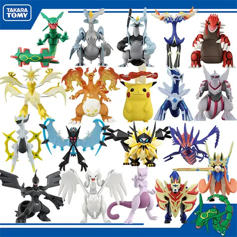 POKEMON Original Fugure Rayquaza Mewtwo Arceus Zekrom Xerneas Kyurem Anime Model for Kid Birthday Toy Gift Party Home Decoration