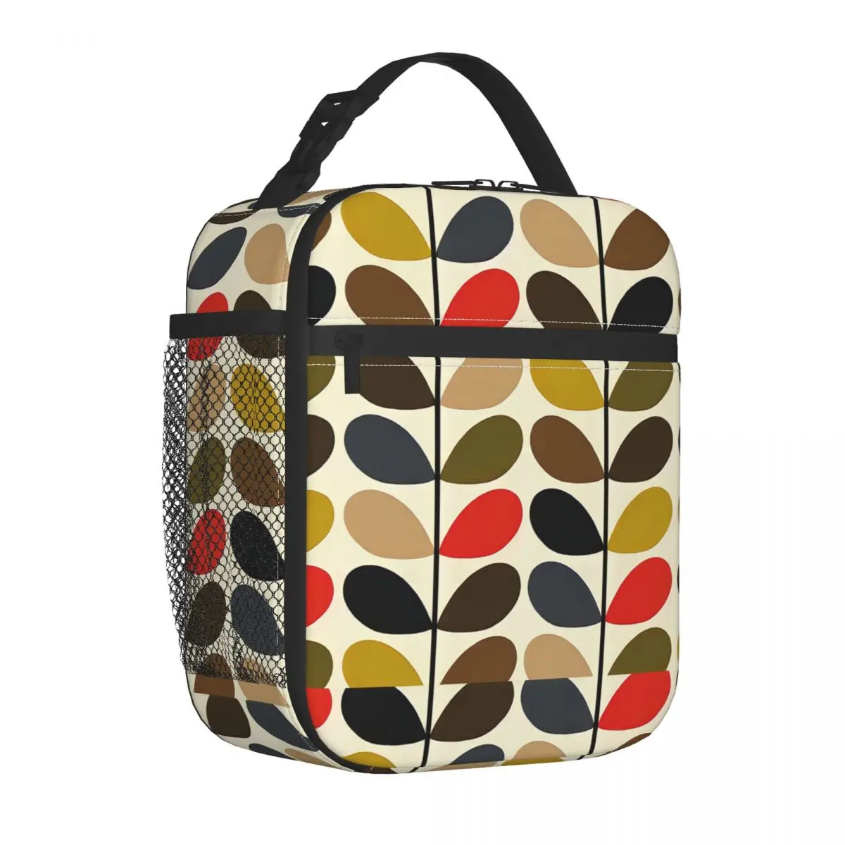 Orla Kiely Flower Insulated Lunch Bags for Work School Scandinavian Geometric Style Portable Thermal Cooler Lunch Box Women Kids