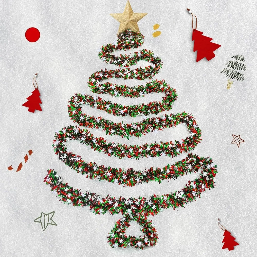1pc 2M Weihnachten Schneeflock – Tinsel Garland Decoration Bewertung und Preis