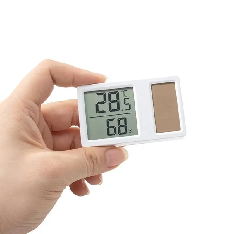 Solar Powered Digital  Hygrometer Mini Temperature Humidity Meter High Accuracy Portable Gauge For Indoor OutdoorBH-ELEVEN
